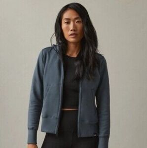 American Giant Women’s Moto Full Zip Sweatshirt Vintage Indigo NWT